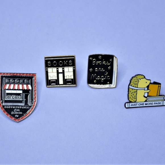 Jewelry - NWOT! Enamel Pin Bundle for Book Lovers!